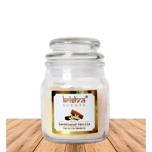 Vela aromática frasco 75 gr Sándalo vainilla